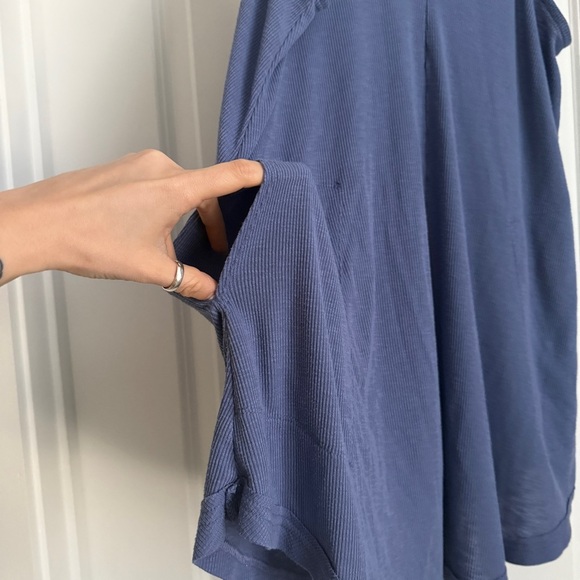 FP Beach Ribbed Mini Dress with Pockets | Size XS | Dusty Blue - Picture 2 of 8